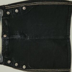 Morgan De Toi Women’s Jean Mini Skirt, Black With Metalic Accents